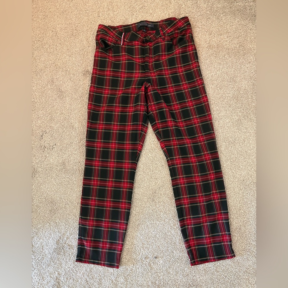 Tommy Hilfiger Red and Black Plaid Trousers